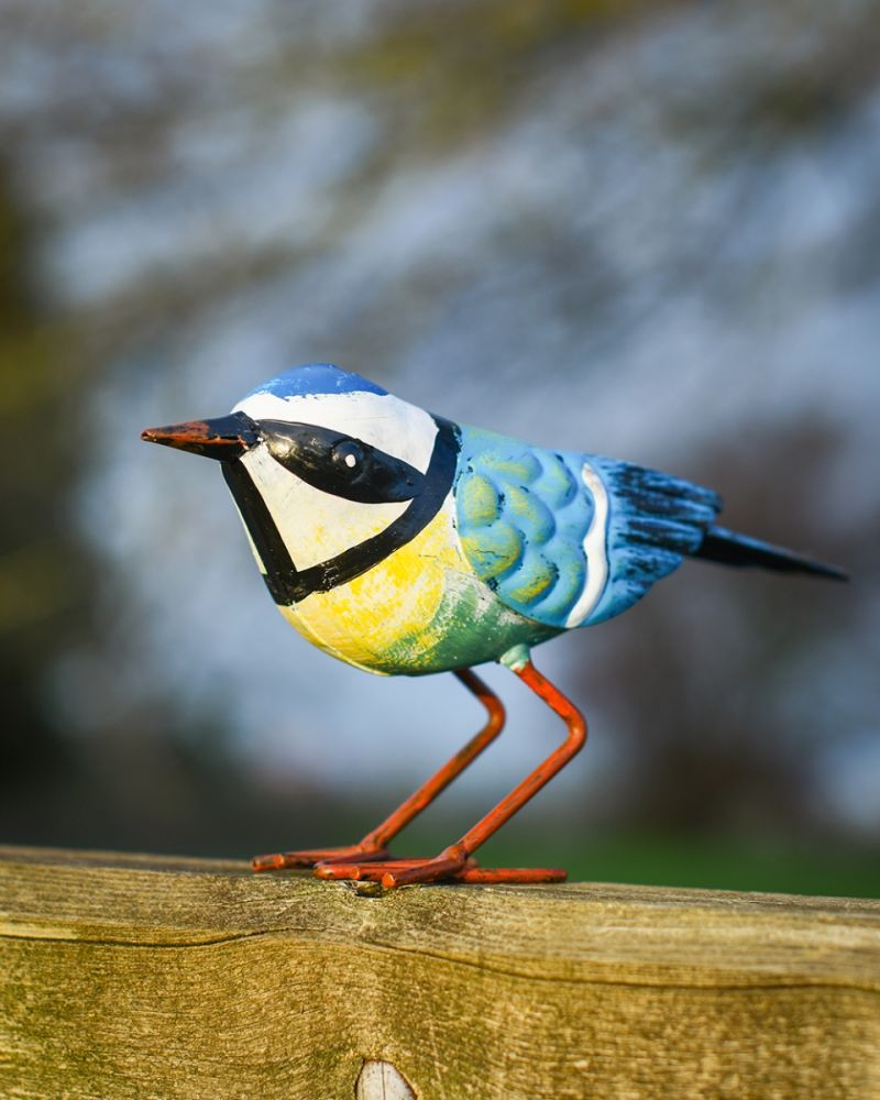 Rustic Blue Tit Garden Ornament
