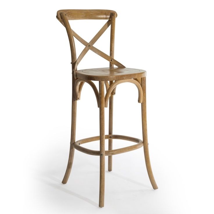 Rustic Wooden Bistro Bar Stool