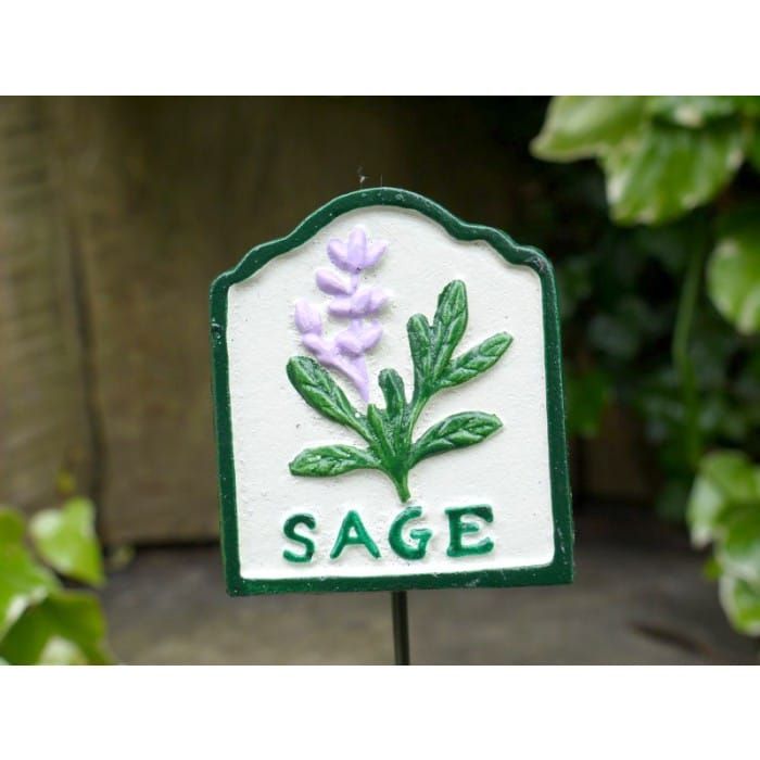 Cast Iron Hand Painted Sage Sign 