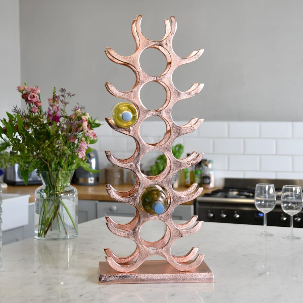 Copper 'Tree' 21 Bottle Wine Rack