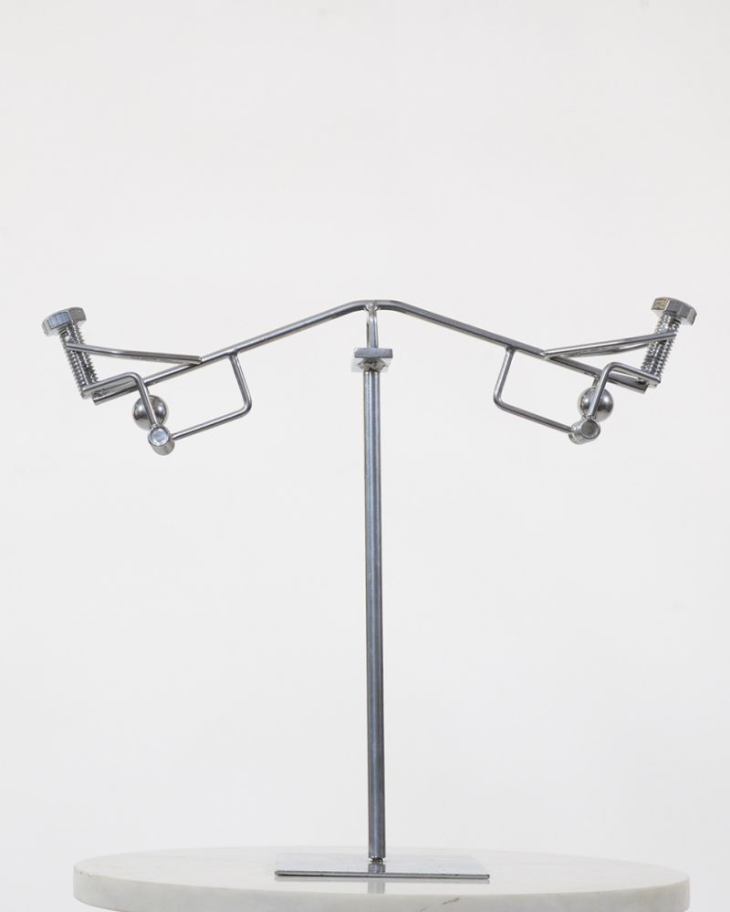 Scrap Metal Chrome Kinetic Balance Sculpture - Balanced Bond