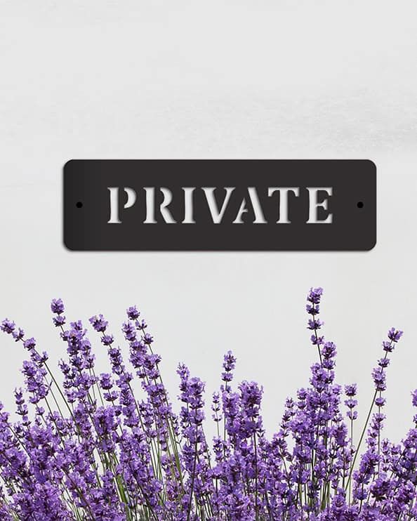 Simplistic Black Private Wall Sign