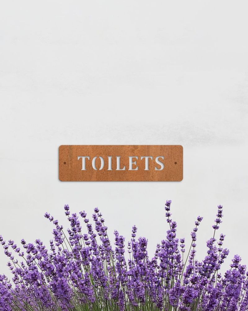 Simplistic Rustic 'Toilets' Wall Sign
