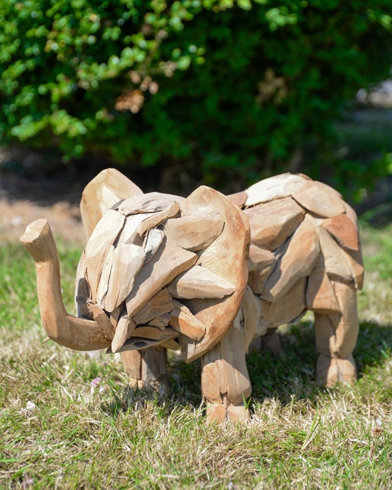 Teak Driftwood 'Banyan' The Elephant Sculpture