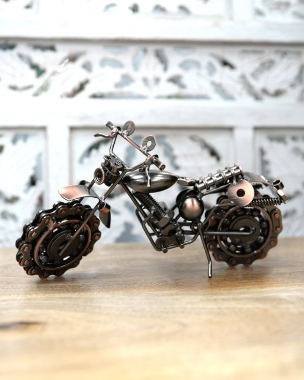 The Motorbike Scrap Metal Art Sculpture - 21cm