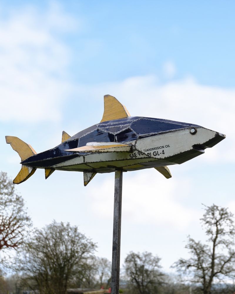 'Torrent' The Shark Recycled Oil Drum Sculpture