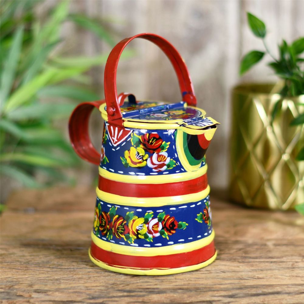 Traditional Blue Hand Painted Narrowboat Watering Can - 1 Pint