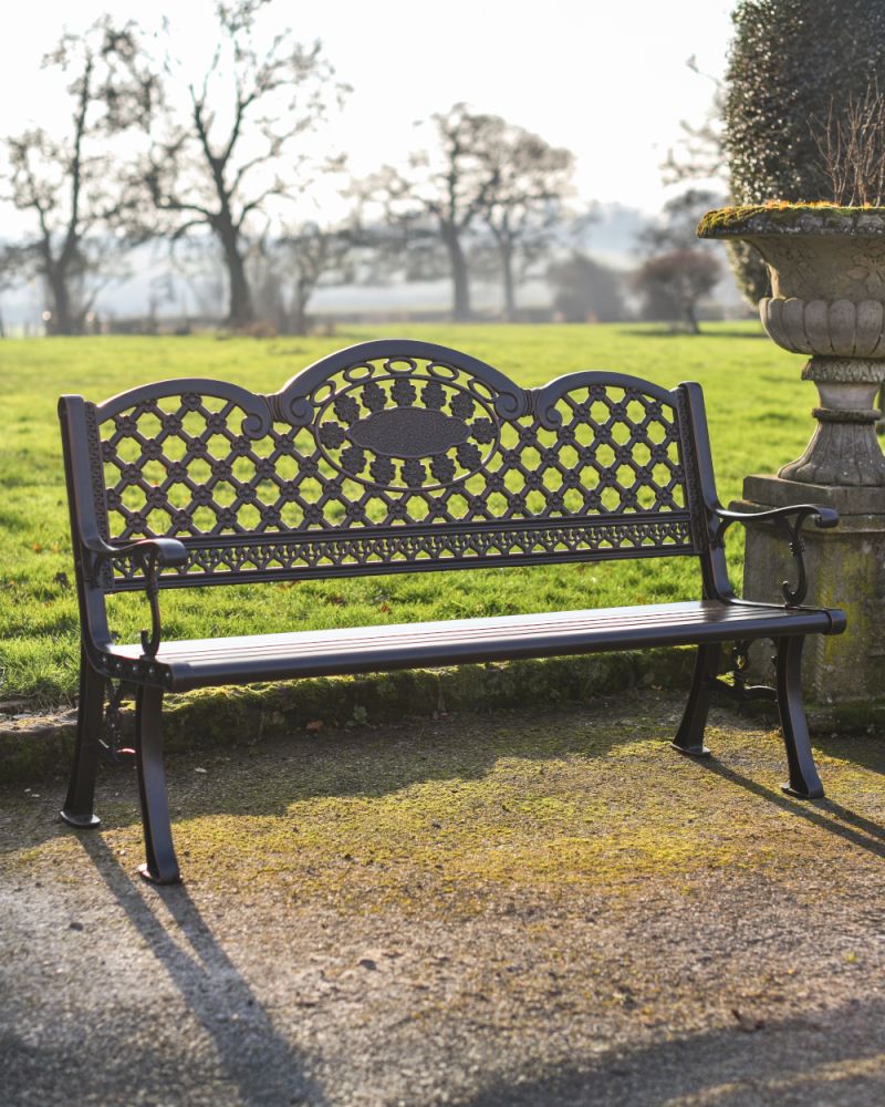Aluminium 'Batsford' Traditional Bronze Garden Bench - 153cm