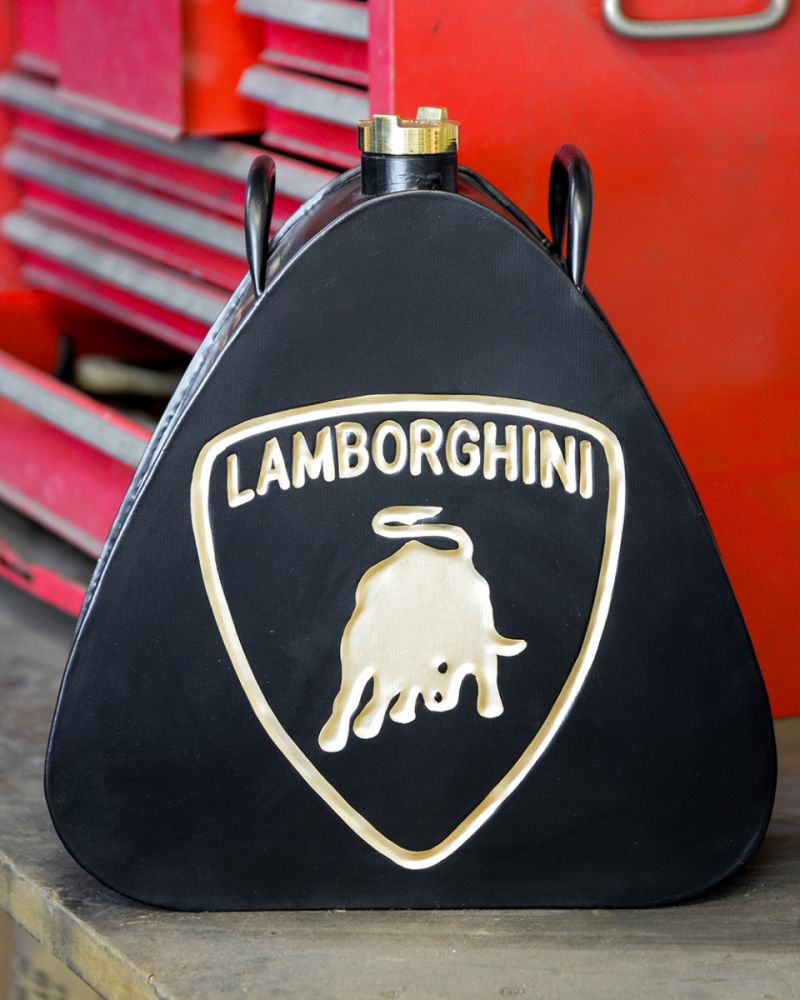 Triangular Vintage 'Lamborghini' Decorative Fuel Can