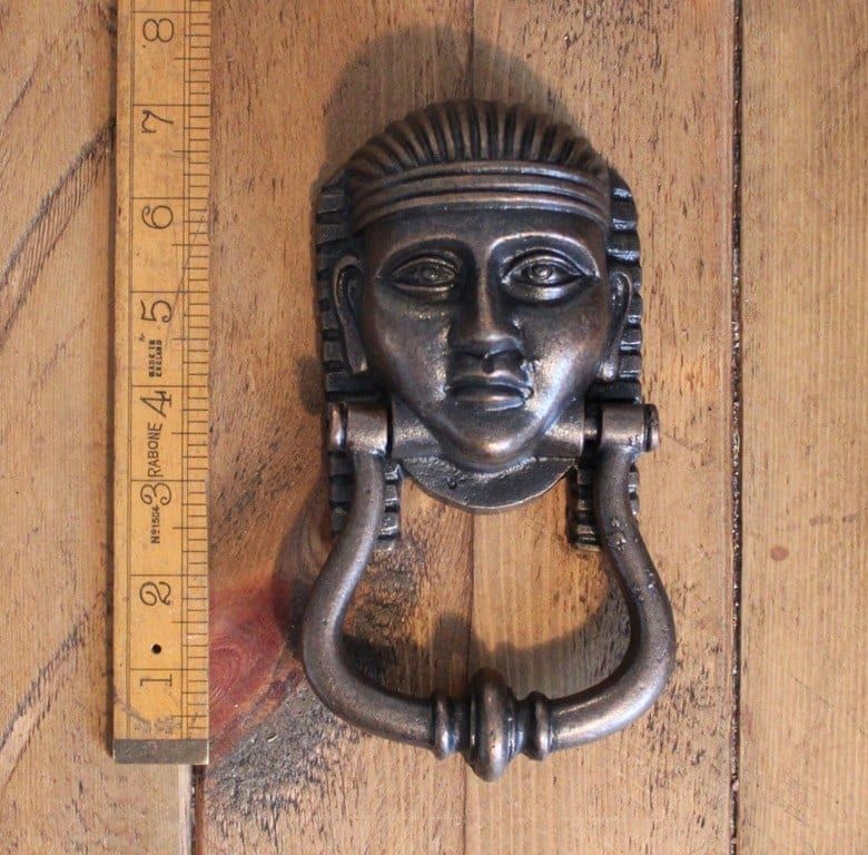 Tutankhamum 'King Tut' Natural Antique Cast Iron Door Knocker 