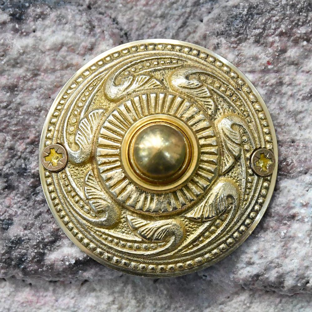 "Rococo" Polished Brass Bell Push