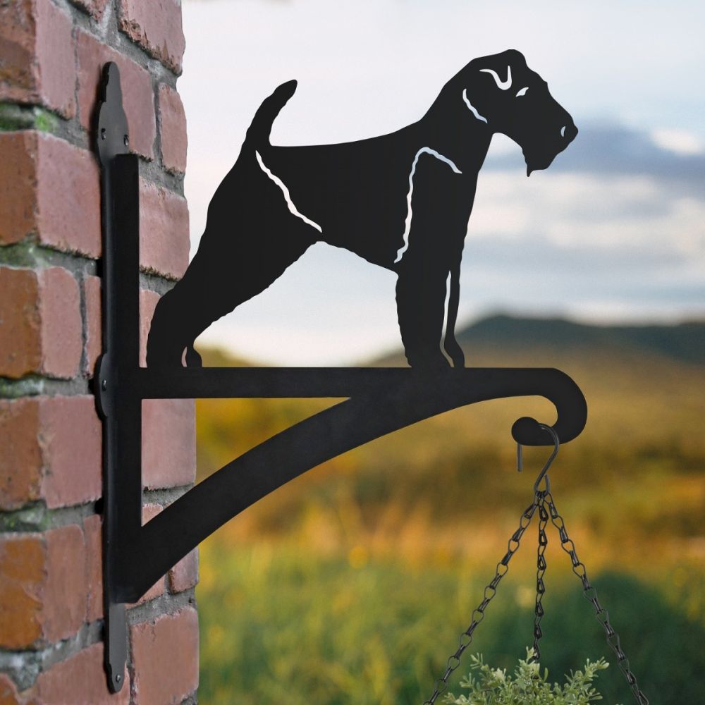 Hanging Basket Bracket with Welsh Terrier Design