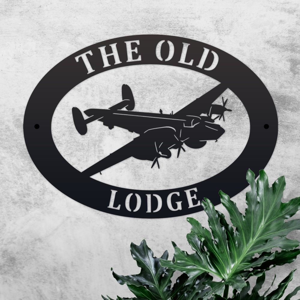 Shackleton Plane Oval House Name Sign On a Rustic Wall