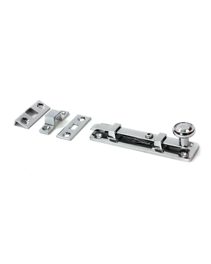 Universal Brushed Chrome Straight Bolt - 4"