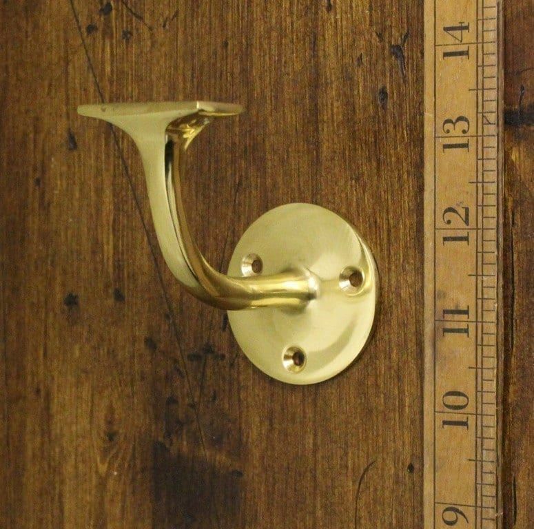 Victorian Brass Plate Hand Rail Bracket - 80mm