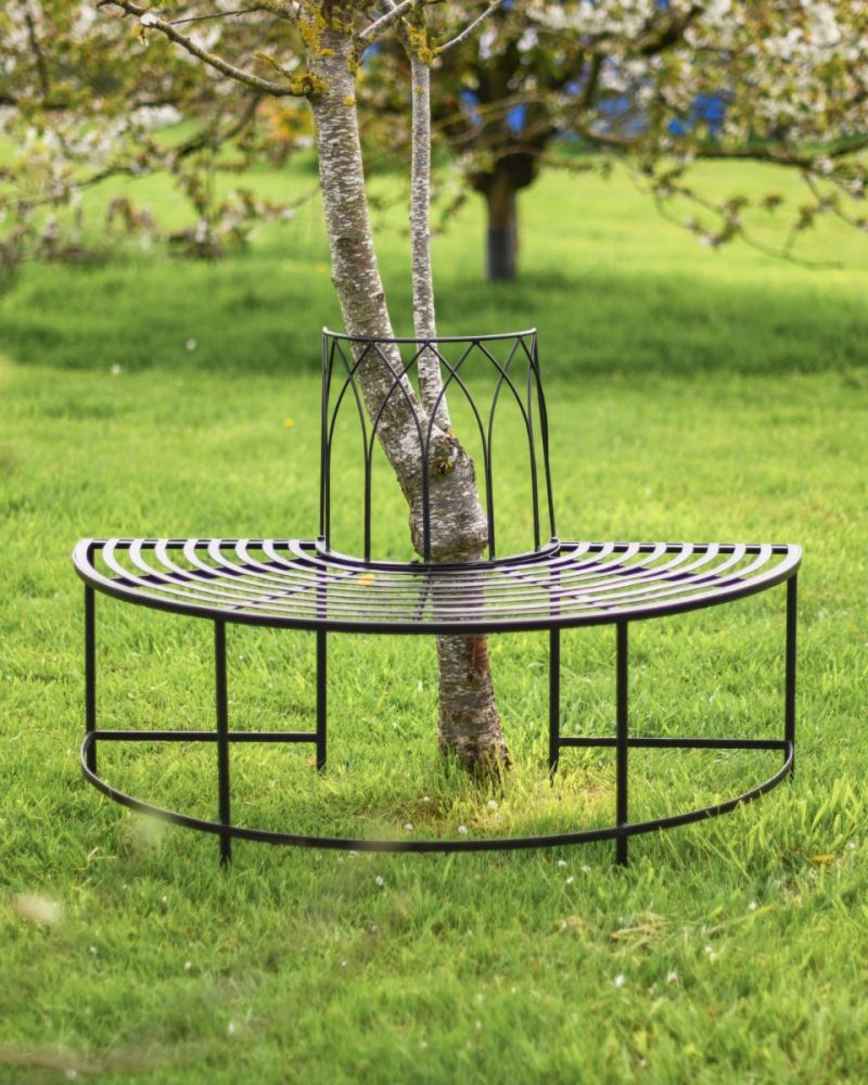 Wrought Iron "York" Black Tree Seat