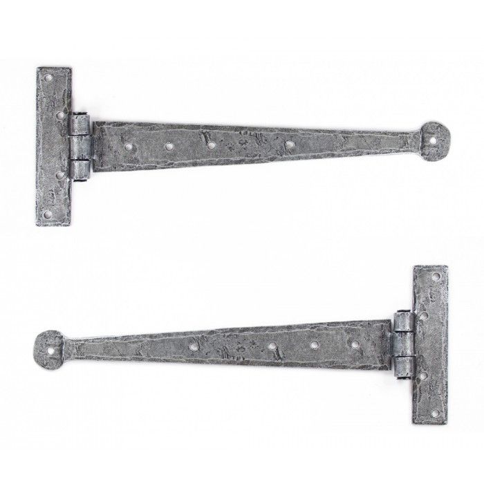 Pewter Round Ended Tee Hinges - 12
