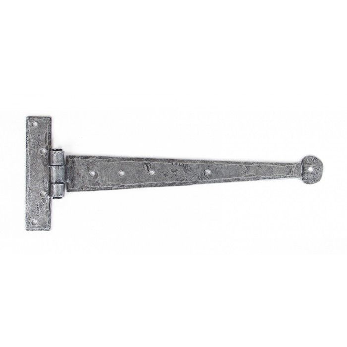 Pewter Round Ended Tee Hinges - 12