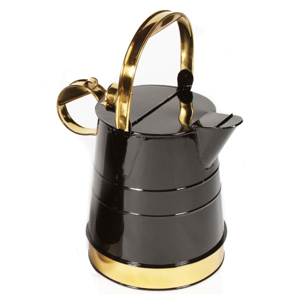 buckleyware can with lid large (3 gallon) - Black and Brass