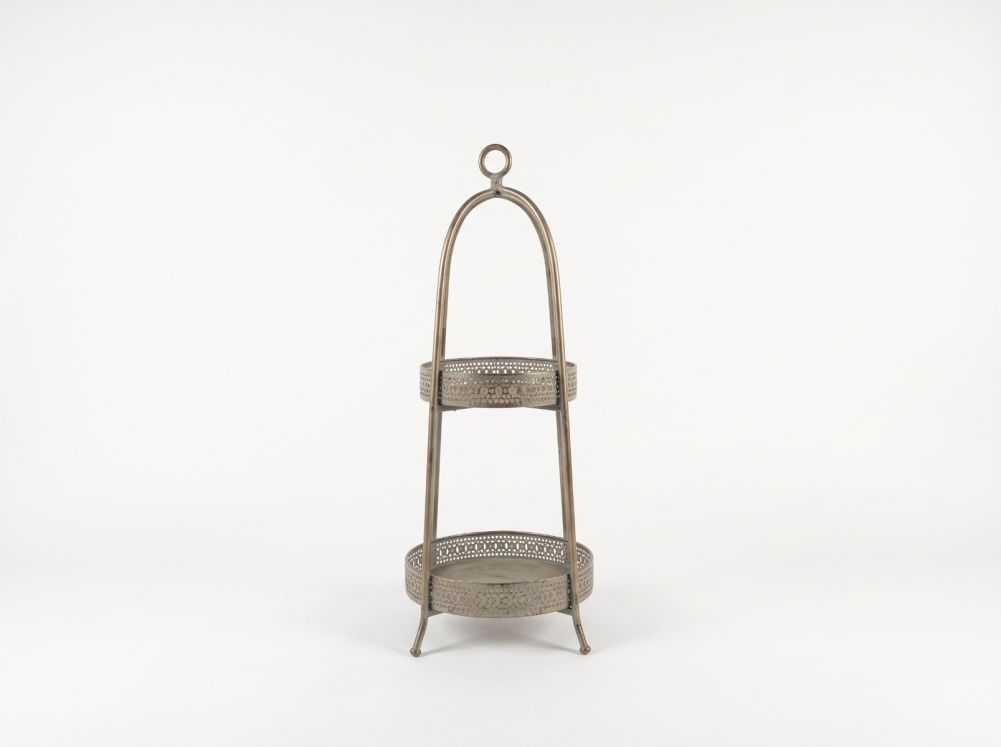 brass-finish two tier shelf