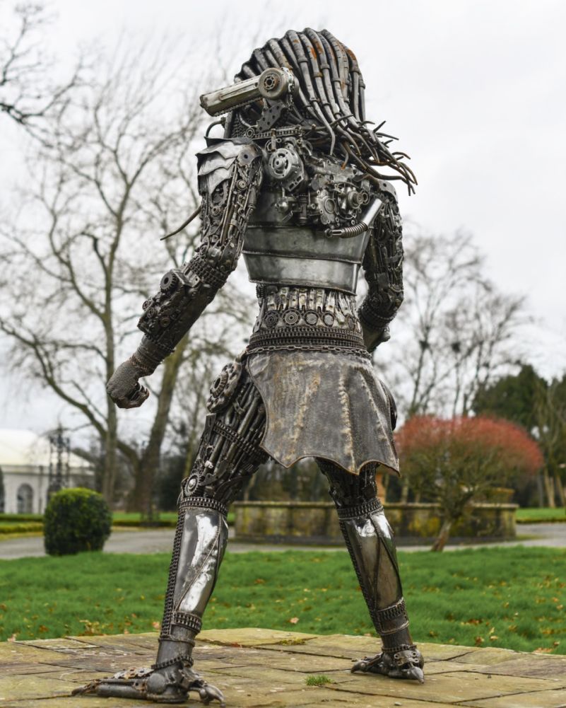 2.4m Recycled Metal Parts Predator Sculpture