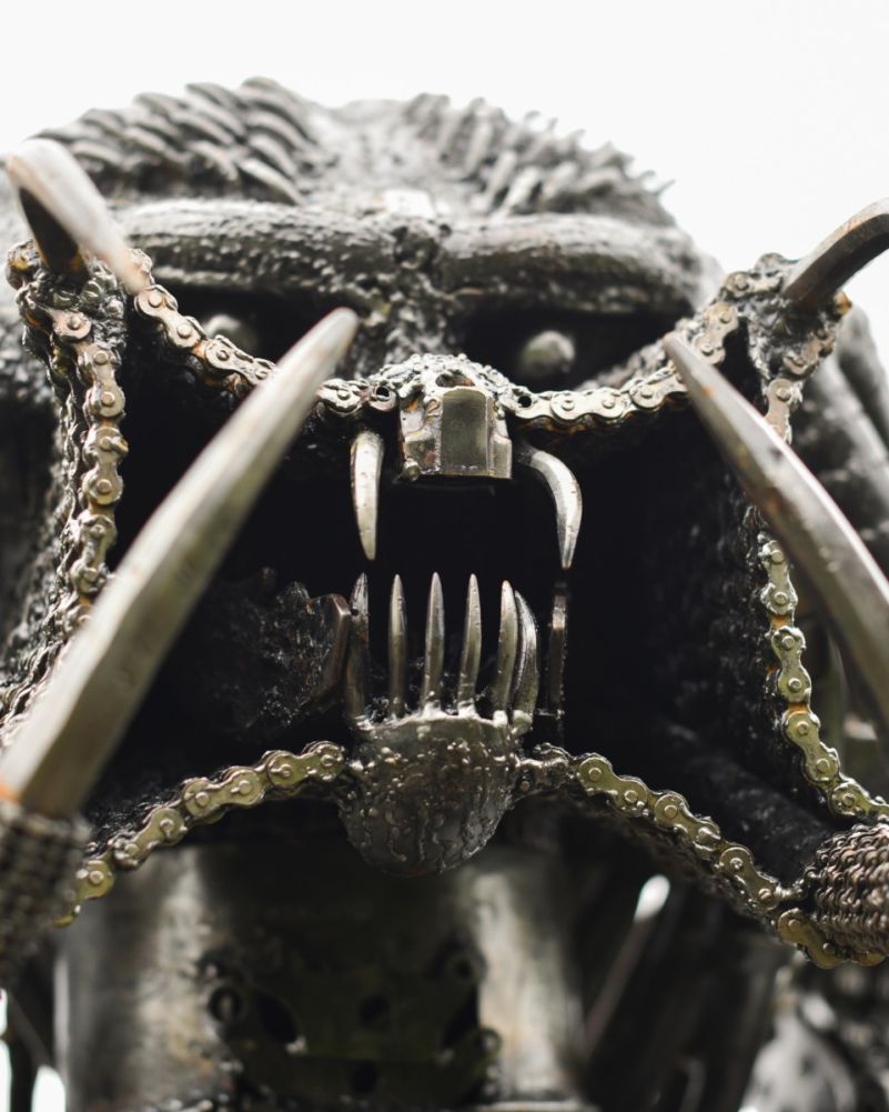 2.4m Recycled Metal Parts Predator Sculpture
