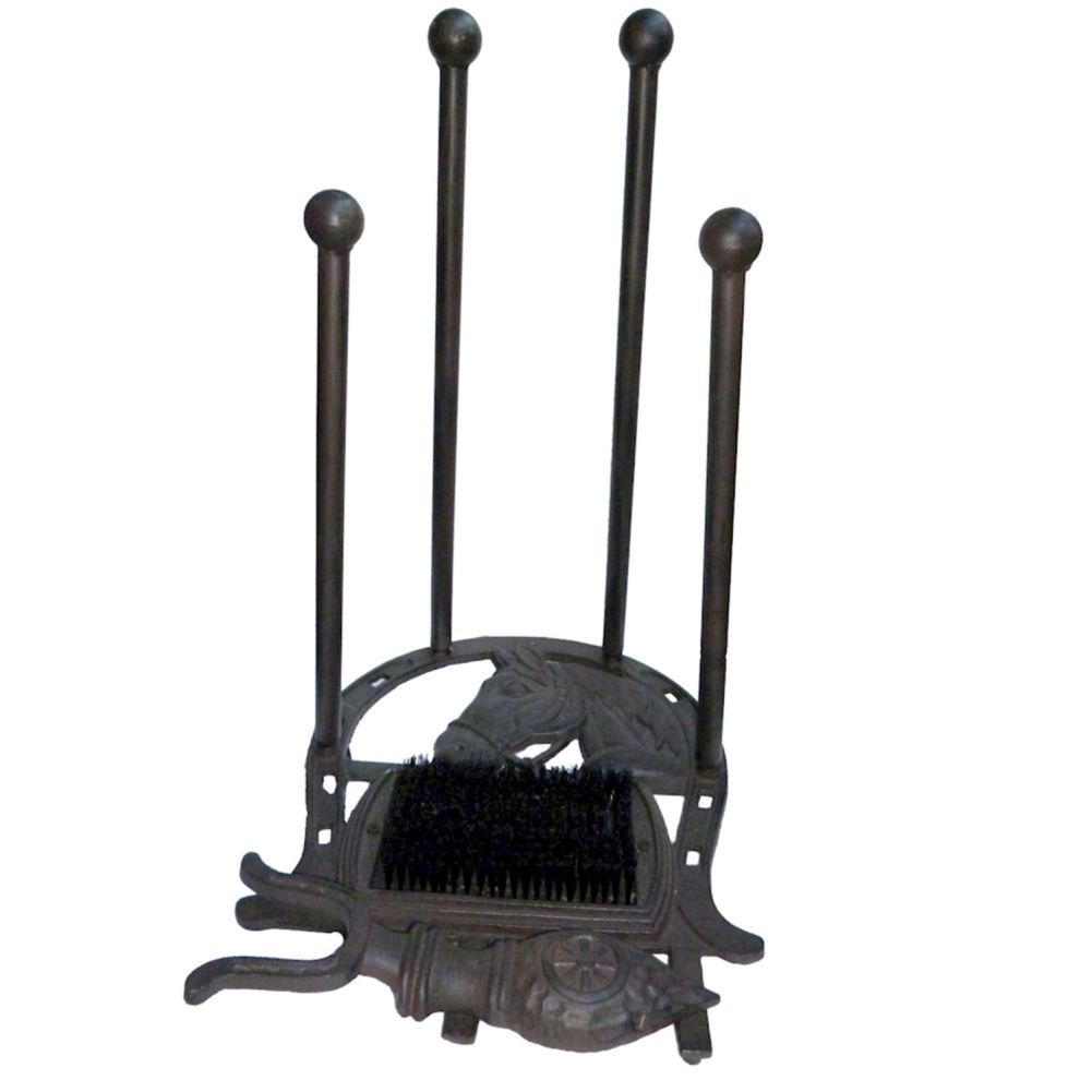 Horseshoe Boot Stand and Brush On a White Background