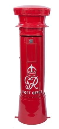GR Traditional Free Standing Pillar Box In Royal Red