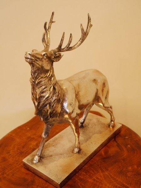 'Loch' Silver Stag On Base