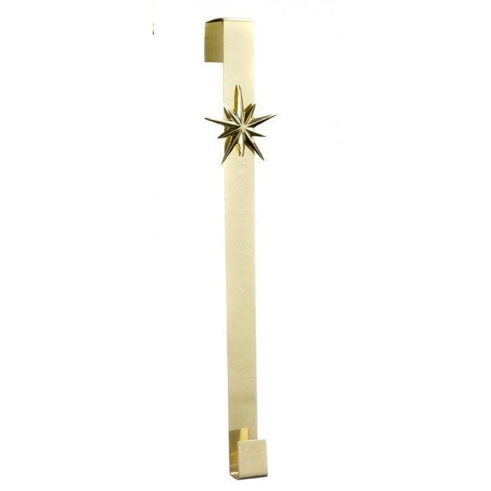 Northern Star Wreath Holder In Polished Brass