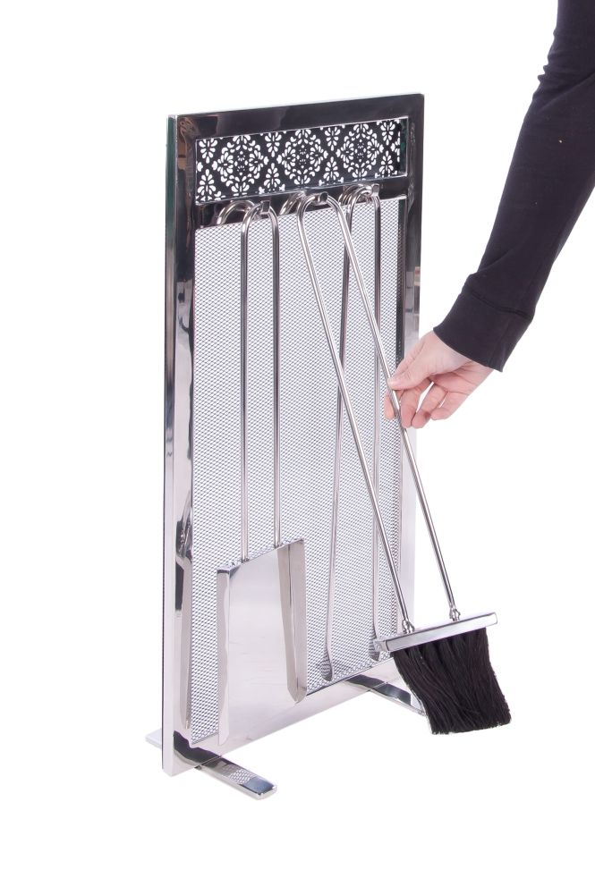The 'Lord Chester' Stainless Steel Fireside Set - Scale 
