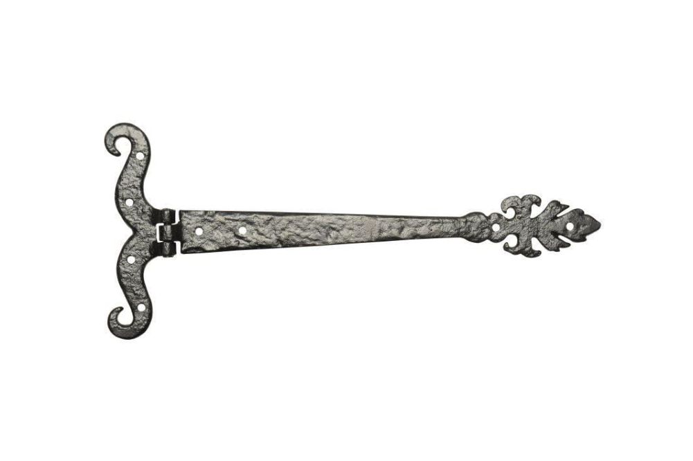 Cast Iron Large Scroll Hinge - Front View 
