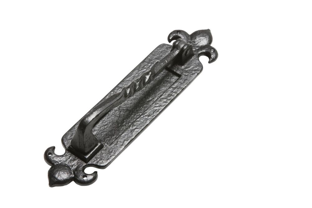 Integrated Cast Iron Door Knocker and Letter Plate Side View