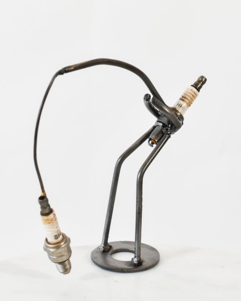 'Sparky' The Fisherman Scrap Metal Art Sculpture