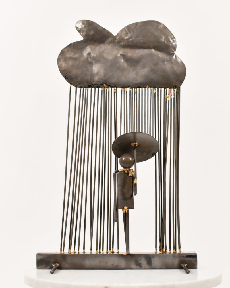A Rainy Day Scrap Metal Art Sculpture
