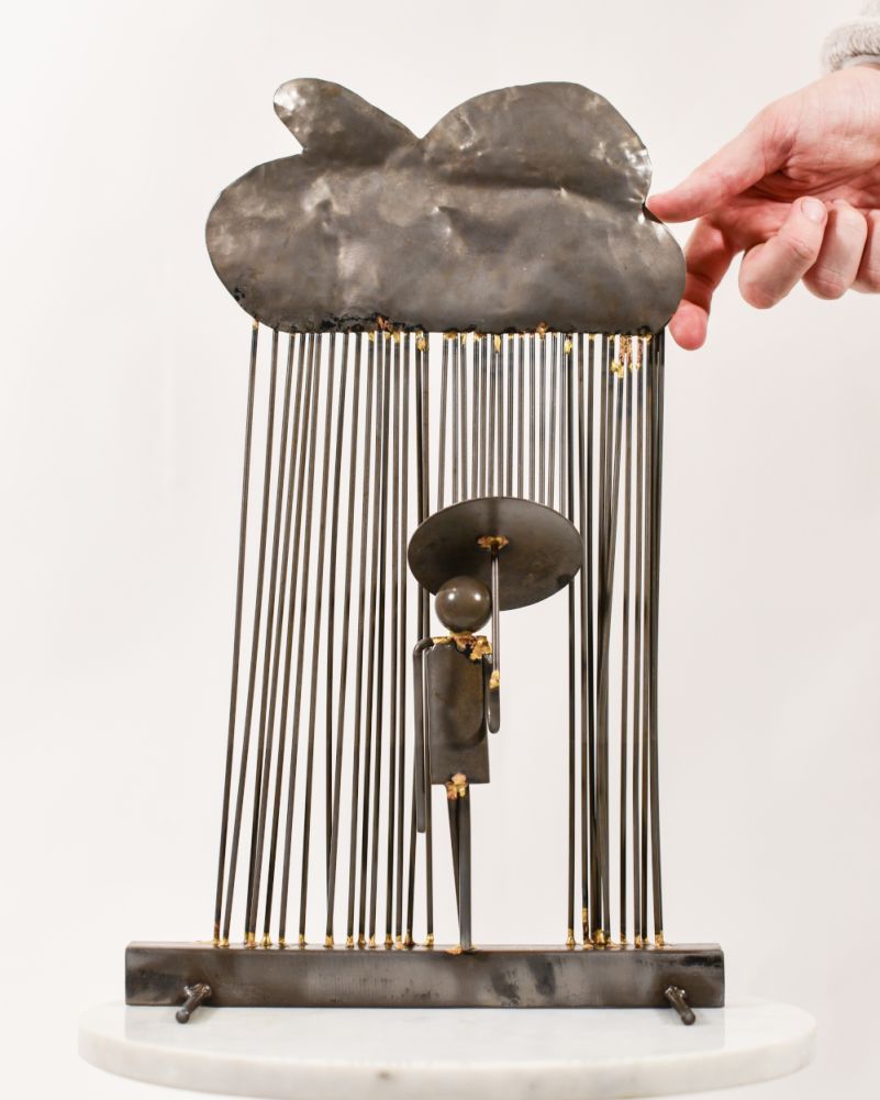 A Rainy Day Scrap Metal Art Sculpture To Scale