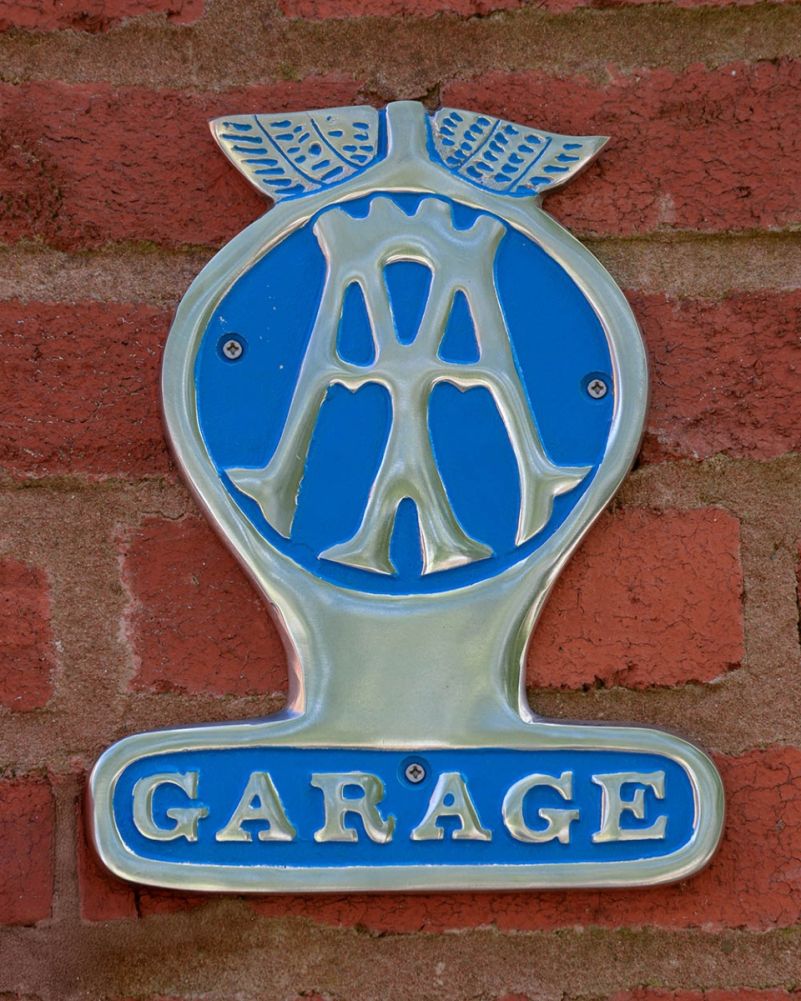 'AA Garage' Cast Aluminium Automobilia Sign