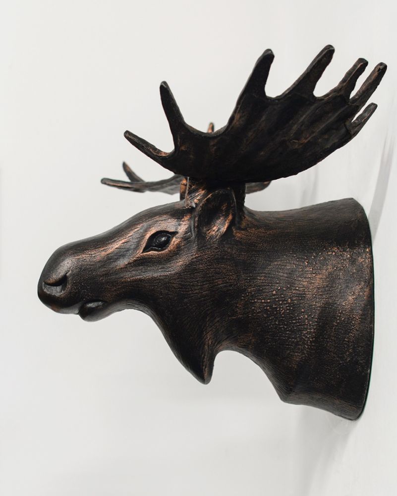 'Alces' Moose Head Wall Art side On