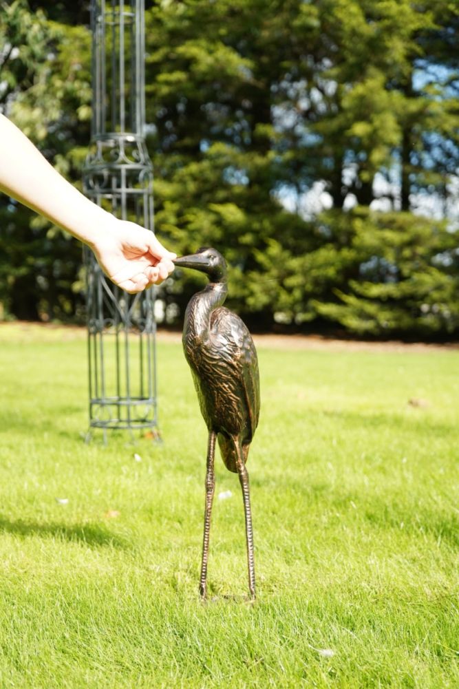 Aluminium Bronze & Copper Crane Garden Sculpture Scale