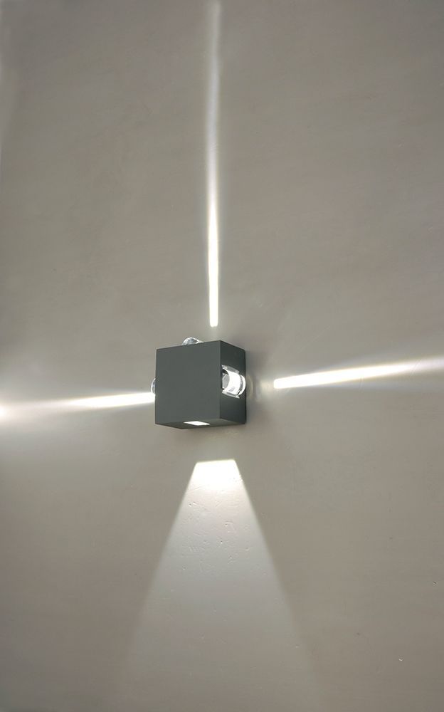 Aluminium Four Way Outdoor Wall Light In Graphite Outdoors