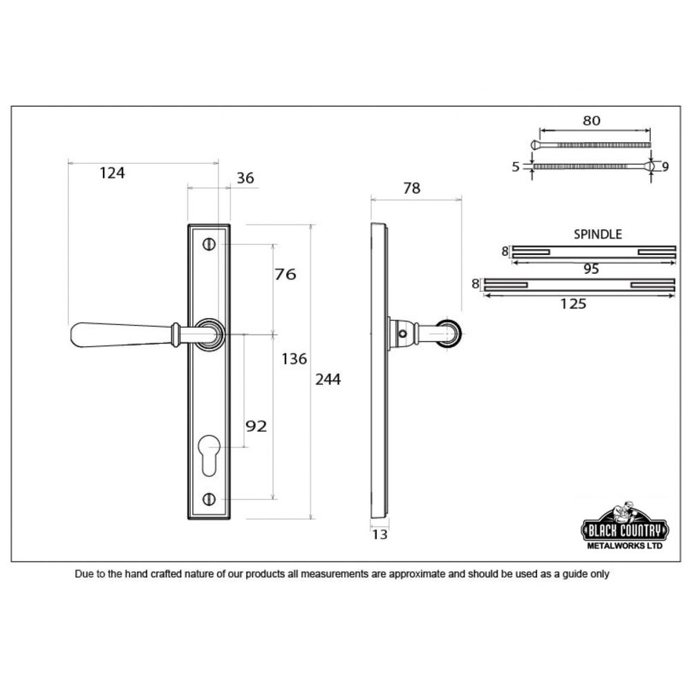 Antique Brass Slim Line Door Handle