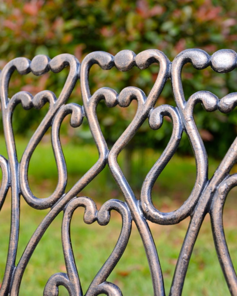 Design On The Antique Bronze Cast Aluminium 'Cuore' Garden Bench - Two Seater