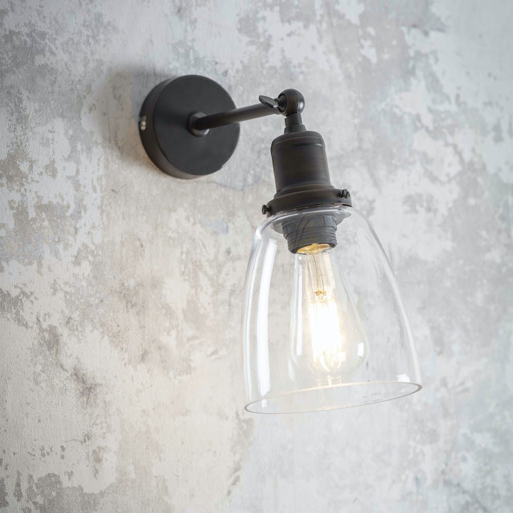 Antique Bronze Steel Adjustable Wall Light in Situ