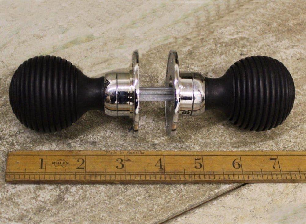 Antique Chrome Beehive Door Knob Set