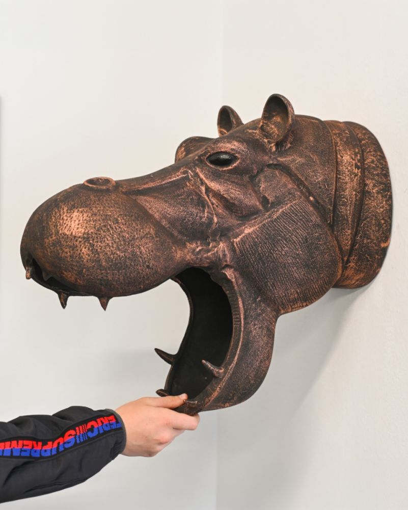 antique copper hippo wall structure