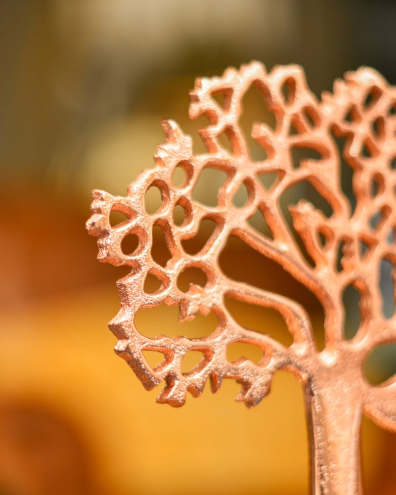 Close Up Of Antique Copper Tree Of Life 