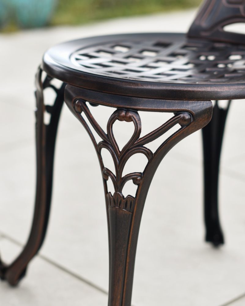 'Manor Hill' Antique Copper Two Seater Garden Dining Set Chair Leg