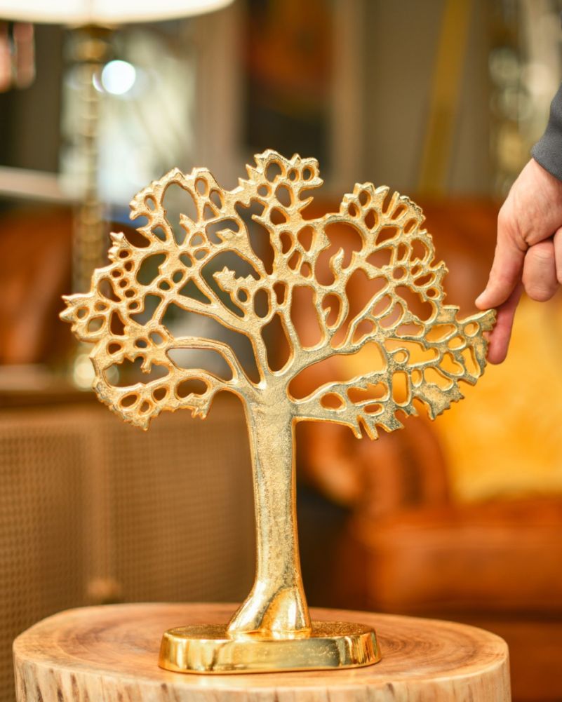 Scale Shot Of Antique Gold Tree Of Life 
