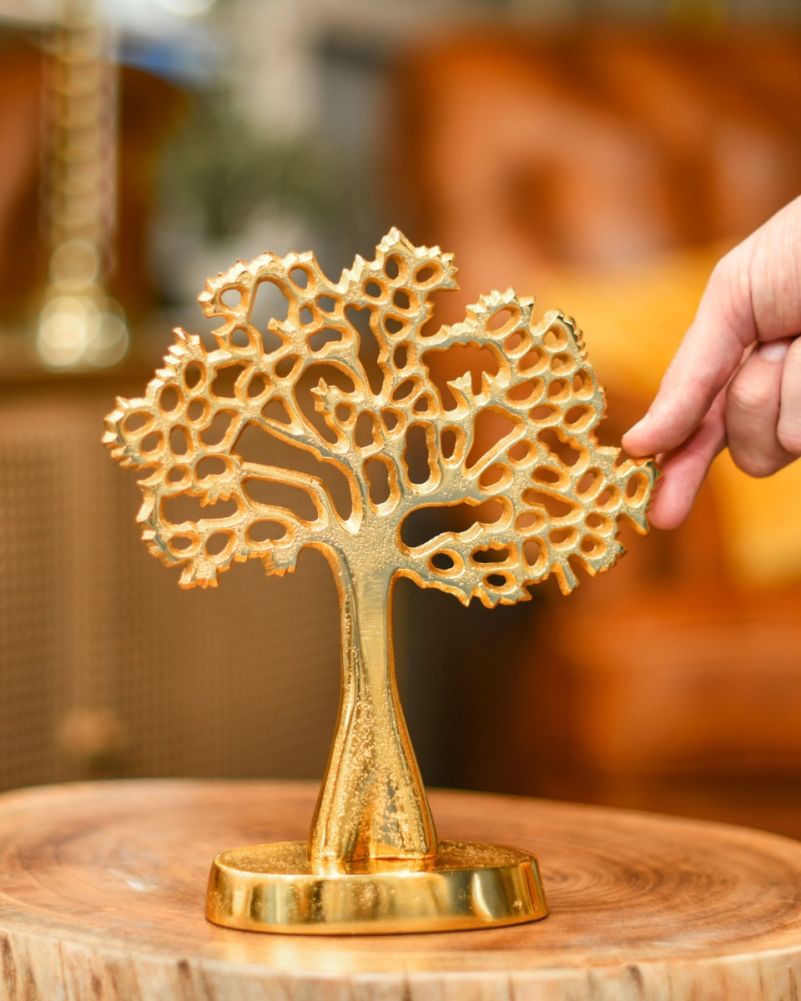 Scale Shot Of Antique Gold Tree Of Life 
