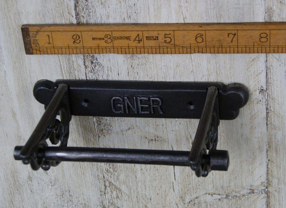 Antique Iron 'GNER' Toilet Roll Holder